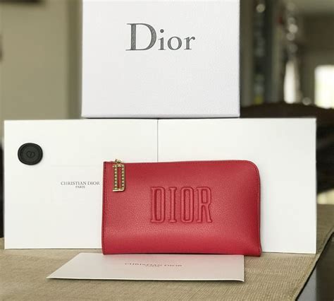 dior red makeup pouch|dior denim pouch.